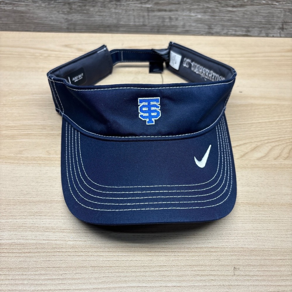 Saint Thomas Academy Visor Hat Cap Strap Back Blue White Dri-Fit Mens NWT